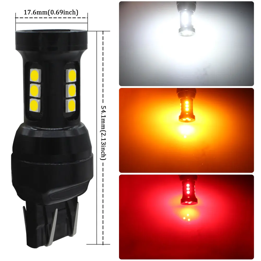 No Error T20 7440 W21W 7443 SRCK W21/5W LED Bulbs For LADA Kalina Granta Vesta LED DRL Light Bulbs White Amber Red 1400lm
No Error T20 7440 W21W 7443 SRCK W21/5W LED Bulbs For LADA Kalina Granta Vesta LED DRL Light Bulbs White Amber Red 1400lm