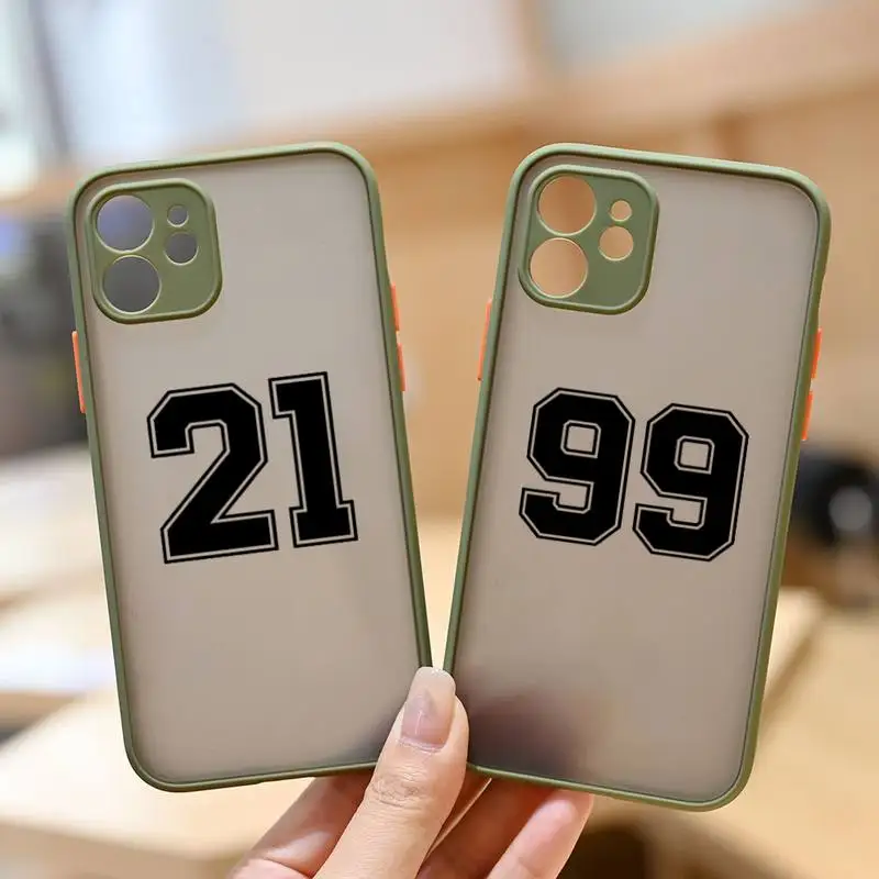 

Football Lucky number And letter Phone Case matte transparent For iphone 11 12 13 6 s 7 8 plus mini x xs xr pro max cover