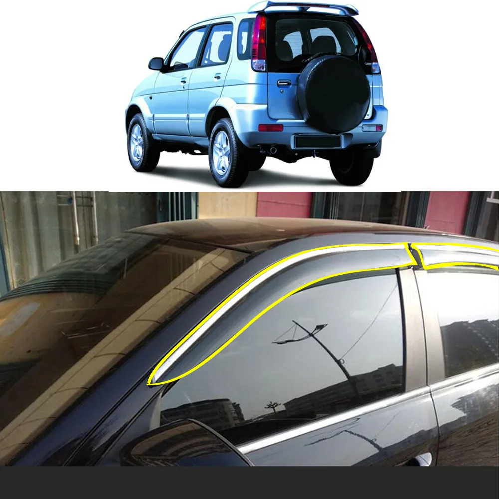 Car Body Styling Sticker Plastic Window Glass Wind Visor Rain/Sun Guard Vent Parts For TOYOTA TERIOS 2004 2005 2006
Car Body Styling Sticker Plastic Window Glass Wind Visor Rain/Sun Guard Vent Parts For TOYOTA TERIOS 2004 2005 2006