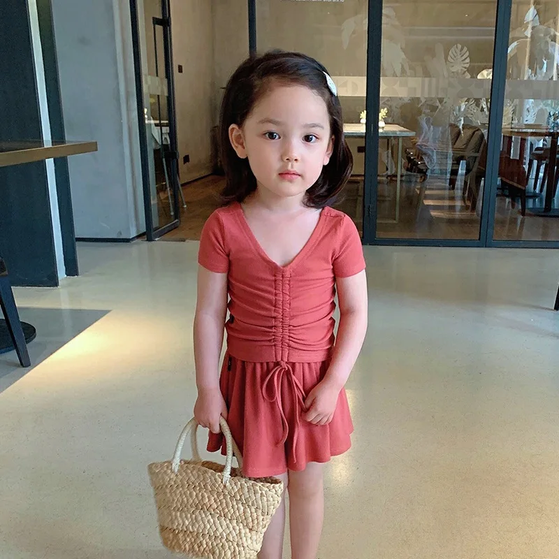 Kids Girls Summer Clothing Sets Shirring Tops + Skirtpants 2Pcs Clothes Sets Yellow White Red Children Casual Princess Clothes
Kids Girls Summer Clothing Sets Shirring Tops + Skirtpants 2Pcs Clothes Sets Yellow White Red Children Casual Princess Clothes