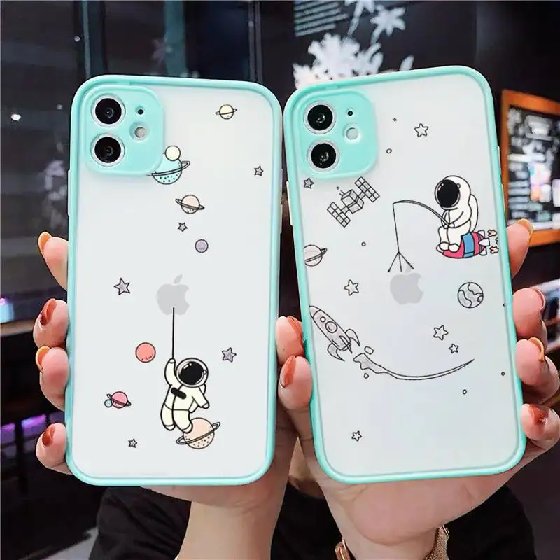 Cute Cartoon Astronaut Star Space Phone Case For iPhone 12 11 Mini Pro XR XS Max 7 8 Plus X Matte transparent blue Back Cover
Cute Cartoon Astronaut Star Space Phone Case For iPhone 12 11 Mini Pro XR XS Max 7 8 Plus X Matte transparent blue Back Cover