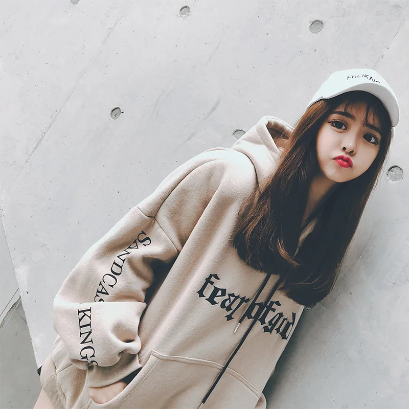 Ladies Sweater Hooded Pullover Women's Autumn and Winter 2021 New Letter Printing Loose and Versatile Mid-length Student Shirt
Ladies Sweater Hooded Pullover Women's Autumn and Winter 2021 New Letter Printing Loose and Versatile Mid-length Student Shirt