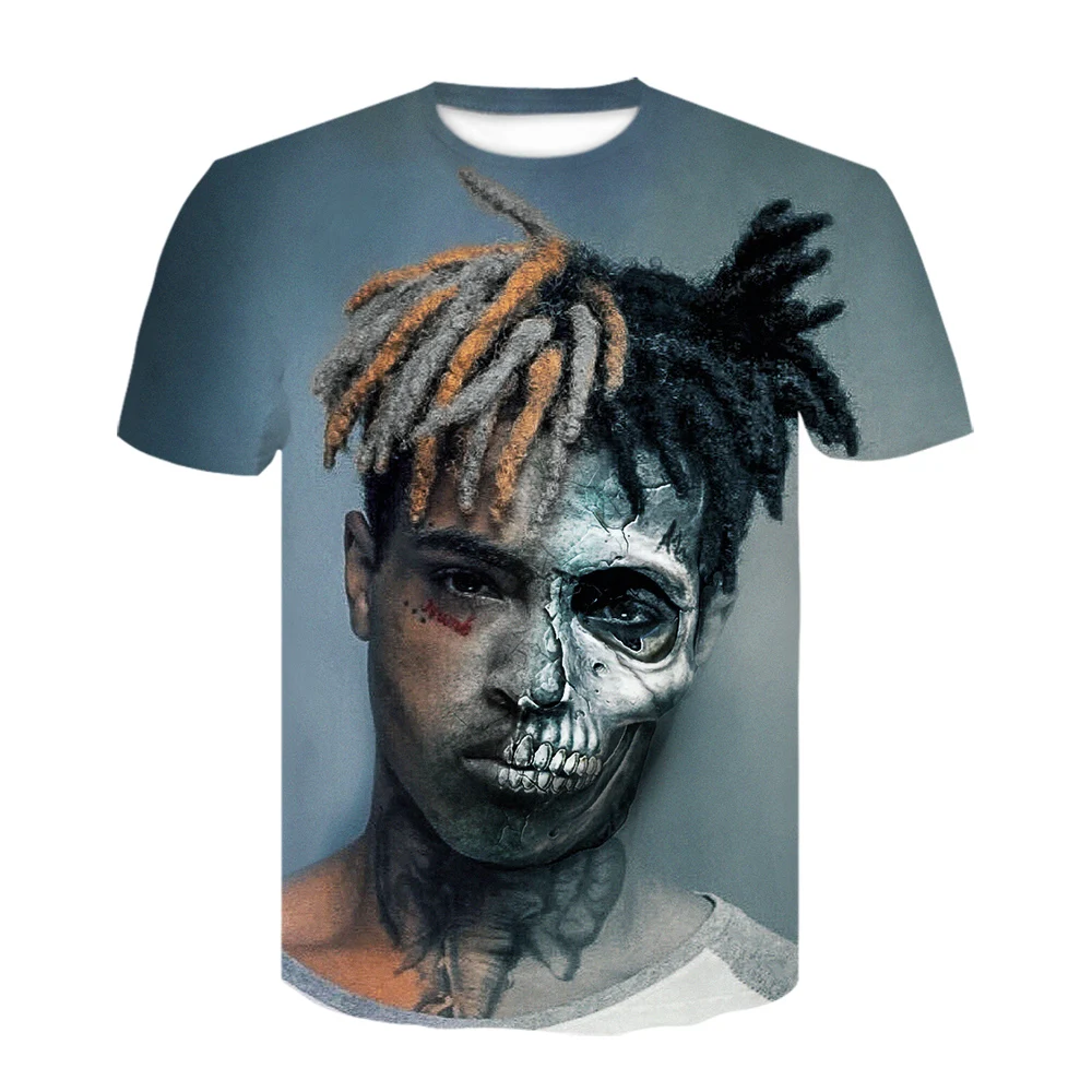 Новинка 2020 Мужская футболка с 3D портретным принтом Xxxtentacion мода Мужская/женская