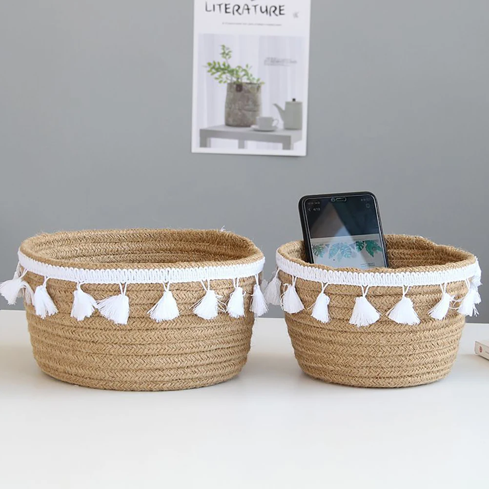 Woven Storage Baskets Tassel Sundries Basket Home Decorative Hamper Shopping Storage Basket Dropshipping
Woven Storage Baskets Tassel Sundries Basket Home Decorative Hamper Shopping Storage Basket Dropshipping