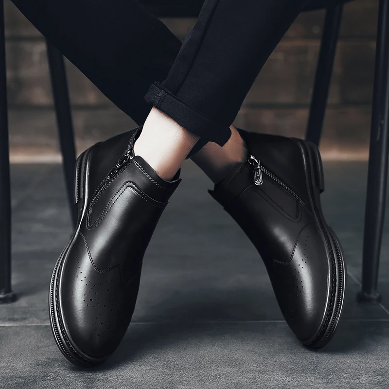 Autumn Men's Casual Boots Fashion Leisure Business Ankle Boots Winter Warm Boots Man Leather High Top Shoes
Autumn Men's Casual Boots Fashion Leisure Business Ankle Boots Winter Warm Boots Man Leather High Top Shoes