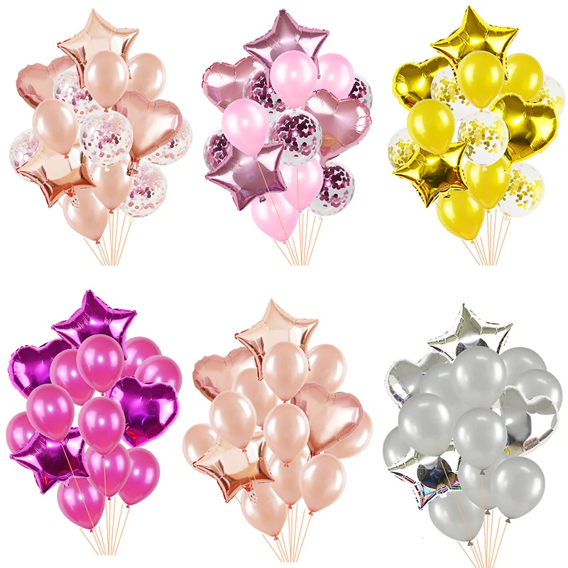 14pcs/lot Confetti Balloons Heart Star Gold Helium Balloon Birthday Party Decoration Kids Adult Air Balls Globos Wedding Decor
14pcs/lot Confetti Balloons Heart Star Gold Helium Balloon Birthday Party Decoration Kids Adult Air Balls Globos Wedding Decor