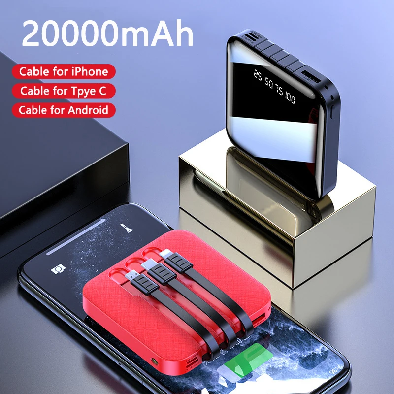 20000mAh Mini Powerbank Portable Charger Built in Cable External Battery Pack for iPhone Xiaomi Power Bank with Digital Display
20000mAh Mini Powerbank Portable Charger Built in Cable External Battery Pack for iPhone Xiaomi Power Bank with Digital Display