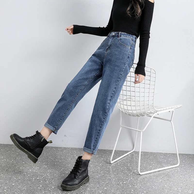 Blue High-Waisted Jeans Women'S Loose 2021 Autumn New Style Is Thin And Versatile Harlan Straight Ankle-Length Trend Pants
Blue High-Waisted Jeans Women'S Loose 2021 Autumn New Style Is Thin And Versatile Harlan Straight Ankle-Length Trend Pants