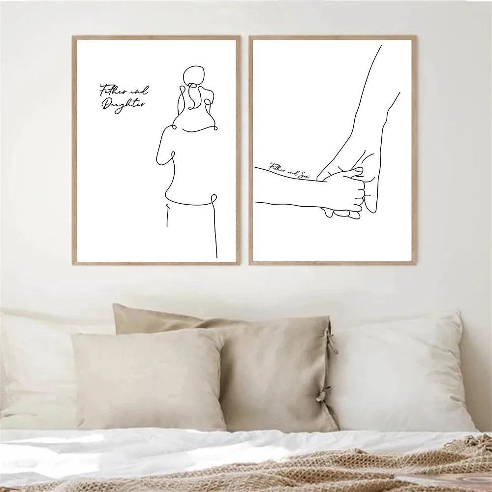Family Portrait Minimalist Wall Pictures Home Decor Wall Art Line Drawing Posters Print Father Daughter Son Hand Canvas Painting
Family Portrait Minimalist Wall Pictures Home Decor Wall Art Line Drawing Posters Print Father Daughter Son Hand Canvas Painting
