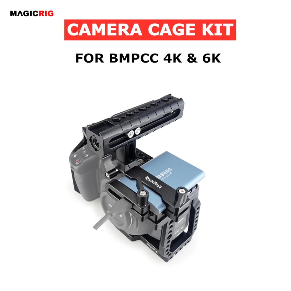 Корпус для камеры MAGICRIG BMPCC 4K /6K с ручкой NATO + зажим T5 SSD Blackmagic Pocket Cinema Camera /BMPCC