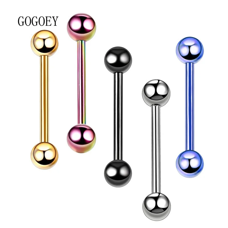 GOGOEY 1 шт. стальные анодированные Промышленные Штанги длинные серьги пирсинг Бар