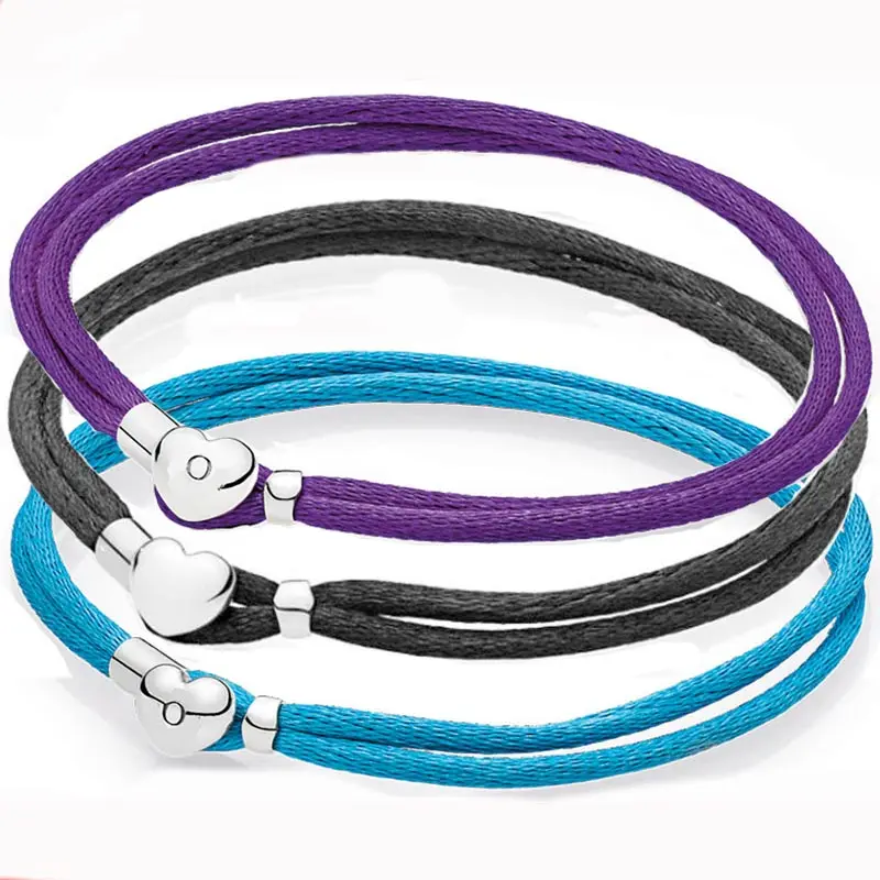 Original S925 Multicolor Silky Fabric Cord Love Heart Clasp Bracelet For Popular Bangle Bead Charm DIY Jewelry
Original S925 Multicolor Silky Fabric Cord Love Heart Clasp Bracelet For Popular Bangle Bead Charm DIY Jewelry