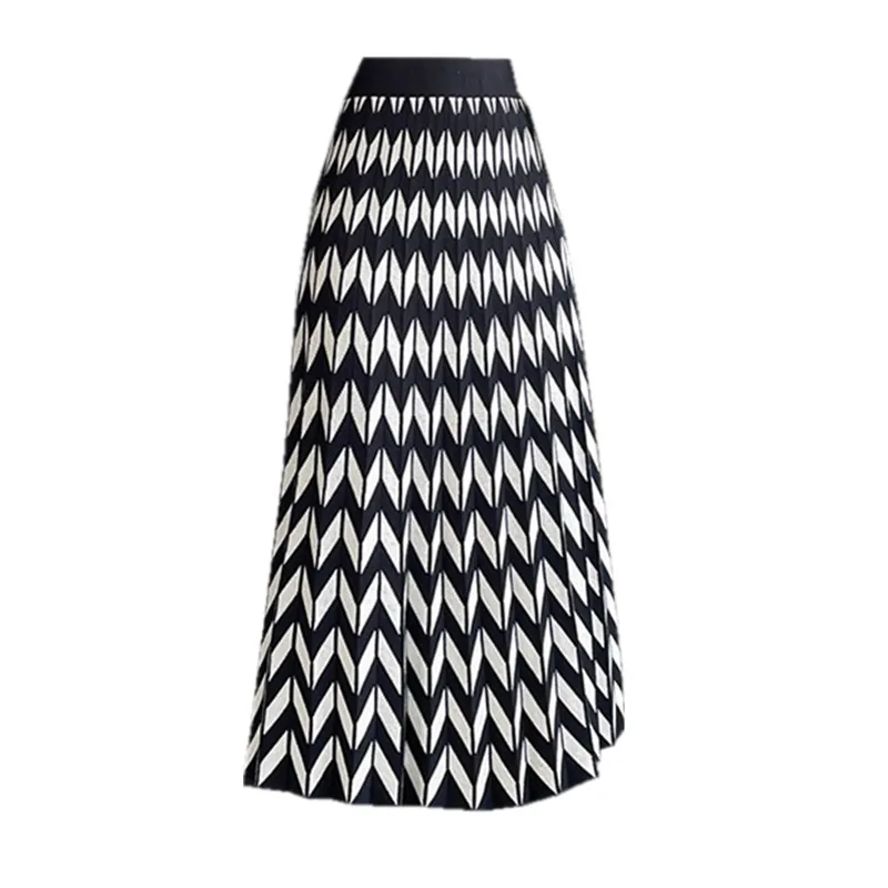 Winter New Classic European American Fashion Woman Knitting Long Skirt A-Line Geometric Umbrella Skirts Ladies Bottom
Winter New Classic European American Fashion Woman Knitting Long Skirt A-Line Geometric Umbrella Skirts Ladies Bottom