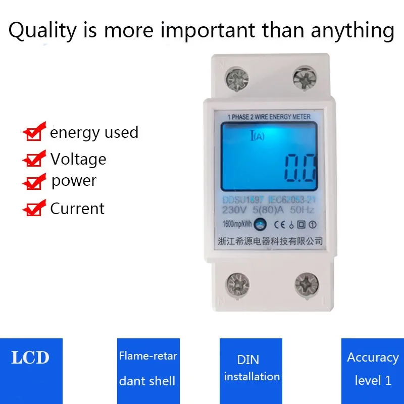 Digital Intelligent LCD Electric Energy Meter With Backlight 5(80)A AC 230V/50HZ Multi Function Tester Multimeter Current Voltag
Digital Intelligent LCD Electric Energy Meter With Backlight 5(80)A AC 230V/50HZ Multi Function Tester Multimeter Current Voltag