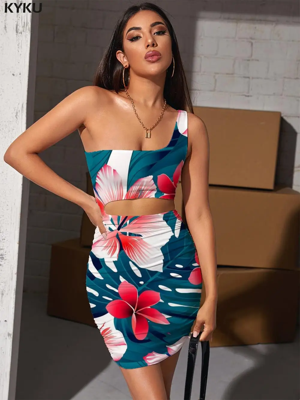 KYKU Brand Flower Dress Women Romantic Bodycon Dress Couples Vestido Sexy Novel Halter Sleeveless Womens Clothing Plus Size New 
KYKU Brand Flower Dress Women Romantic Bodycon Dress Couples Vestido Sexy Novel Halter Sleeveless Womens Clothing Plus Size New