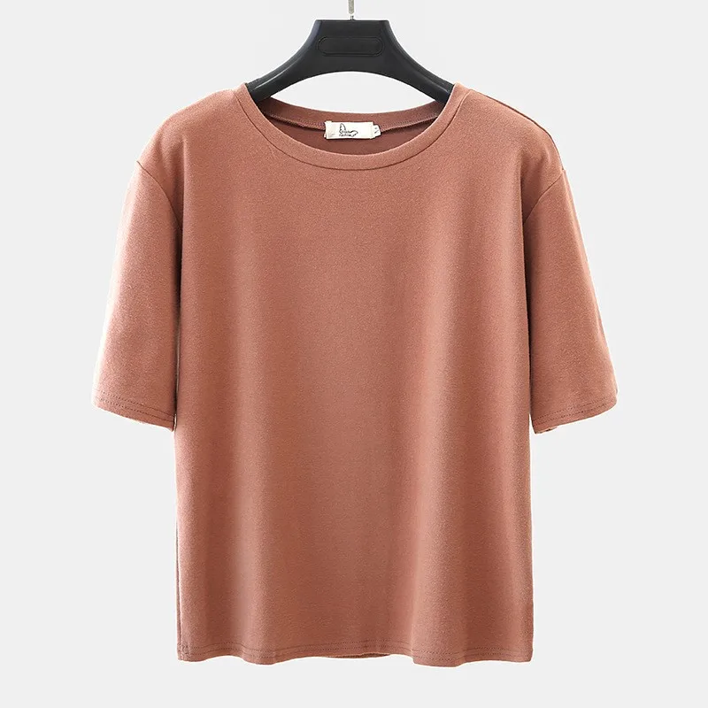 Basic Pure Cotton T-shirt Women 2021 Summer New O-neck Solid Color Plus Size Casual Sweater Short-sleeved Tees Femme Ladies Tops
Basic Pure Cotton T-shirt Women 2021 Summer New O-neck Solid Color Plus Size Casual Sweater Short-sleeved Tees Femme Ladies Tops