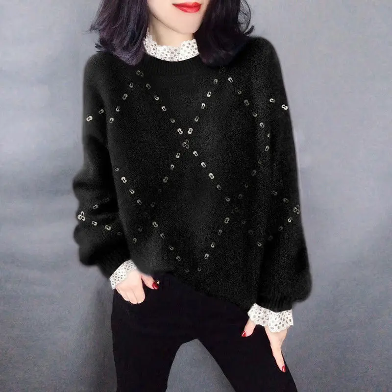 Sweater Thickened Black Fake Two-piece Heavy Knit Sweater European Station Winter Women's Clothing 2022 New European Goods Trend
Sweater Thickened Black Fake Two-piece Heavy Knit Sweater European Station Winter Women's Clothing 2022 New European Goods Trend