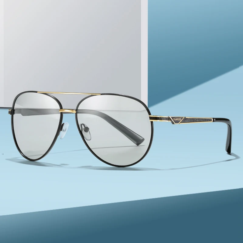 

Fashion Pilot Polaroid Sun Glasses Vintage Men Women Metal Frame Driving Polarized Sunglasses UV400 Round Photochromic Goggle