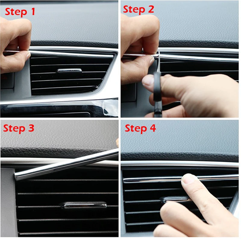 Car-styling Plating Air Outlet Trim Strip for Audi A3 8L 8P A4 B6 B7 B8 A6 C5 C6 4F RS3 Q3 Q7 TT | Автомобили и мотоциклы