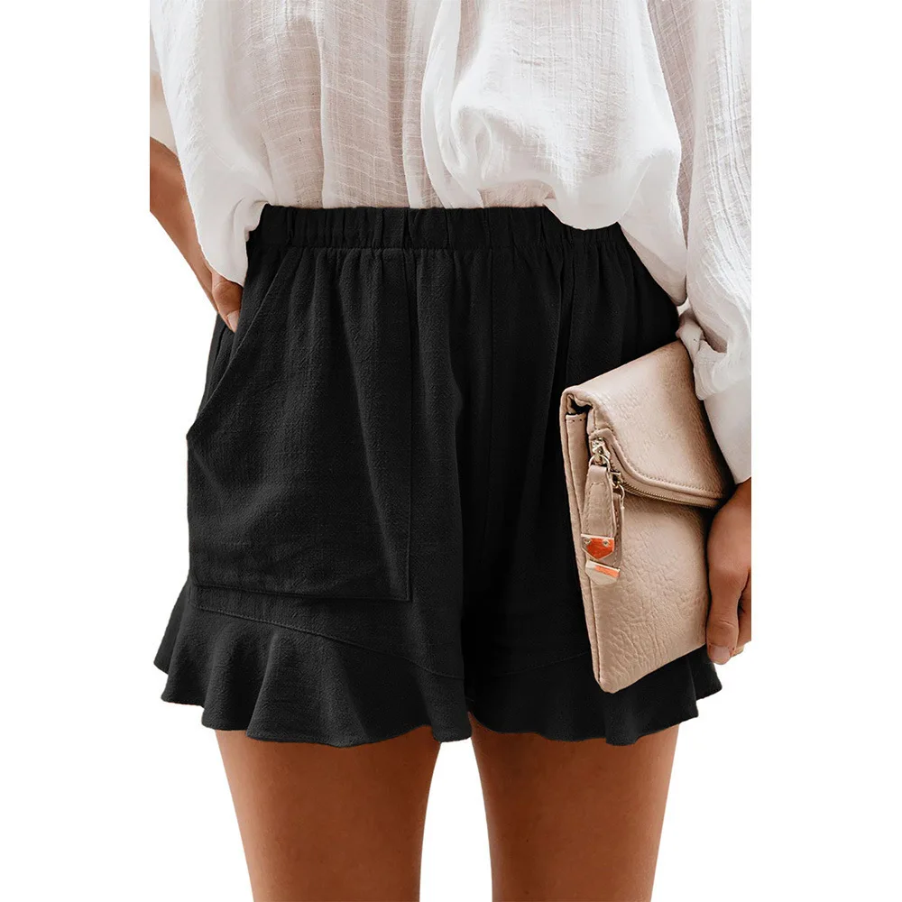 Summer Cotton Casual Shorts Female 2020 New Solid Color High-Waisted Folds Loose Straight Leg Black Orange Women Shorts
Summer Cotton Casual Shorts Female 2020 New Solid Color High-Waisted Folds Loose Straight Leg Black Orange Women Shorts