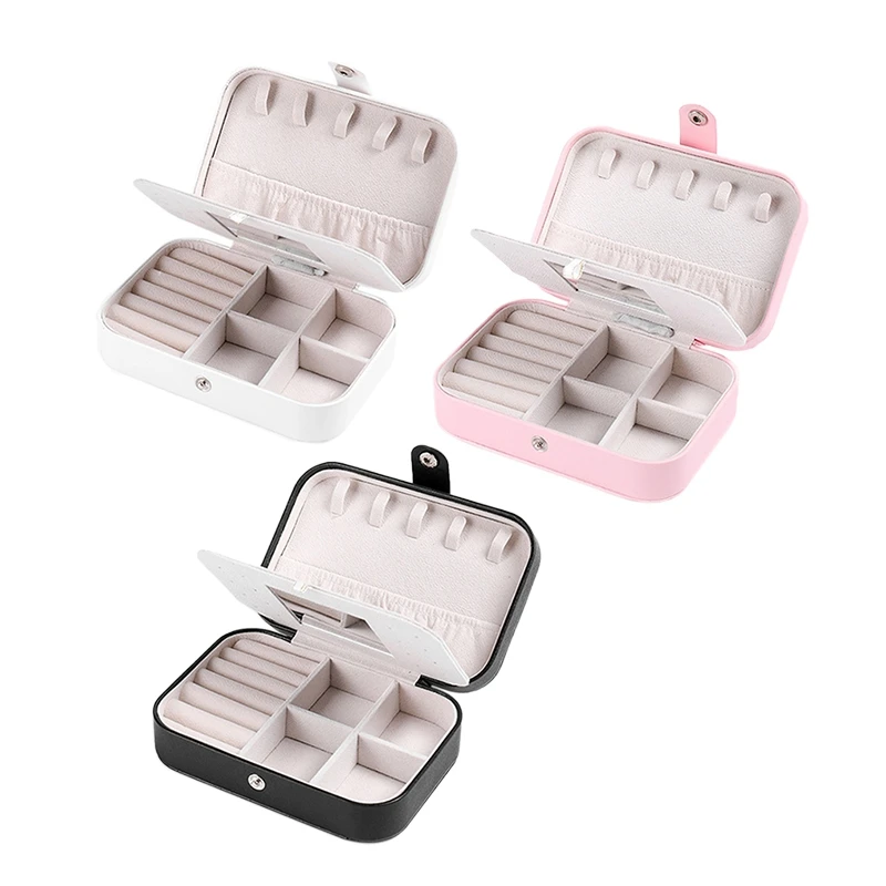 Portable Travel Jewelry Box Three Layers with Mirror Compact Jewelry Storage Box Storage Earring Ring Bag Necklace Display Box (
Portable Travel Jewelry Box Three Layers with Mirror Compact Jewelry Storage Box Storage Earring Ring Bag Necklace Display Box (