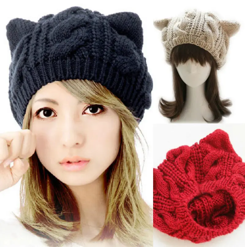 Fashion Cat Ears Hat Beanie Women Warm Solid Color Hip-hop Cap Lady Girls Cute Winter Knitted Skullies Beanies Casual Wool Caps
Fashion Cat Ears Hat Beanie Women Warm Solid Color Hip-hop Cap Lady Girls Cute Winter Knitted Skullies Beanies Casual Wool Caps