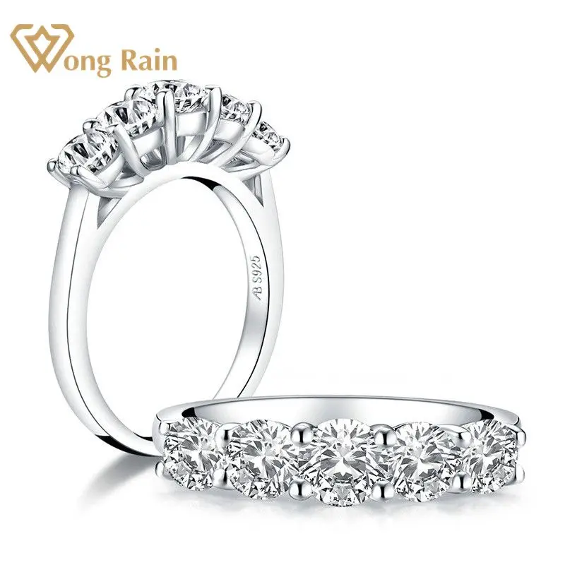 Wong Rain 100% 925 Sterling Silver Round Cut Created Moissanite Gemstone Engagement Ring Wedding Band Fine Jewelry Wholesale
Wong Rain 100% 925 Sterling Silver Round Cut Created Moissanite Gemstone Engagement Ring Wedding Band Fine Jewelry Wholesale