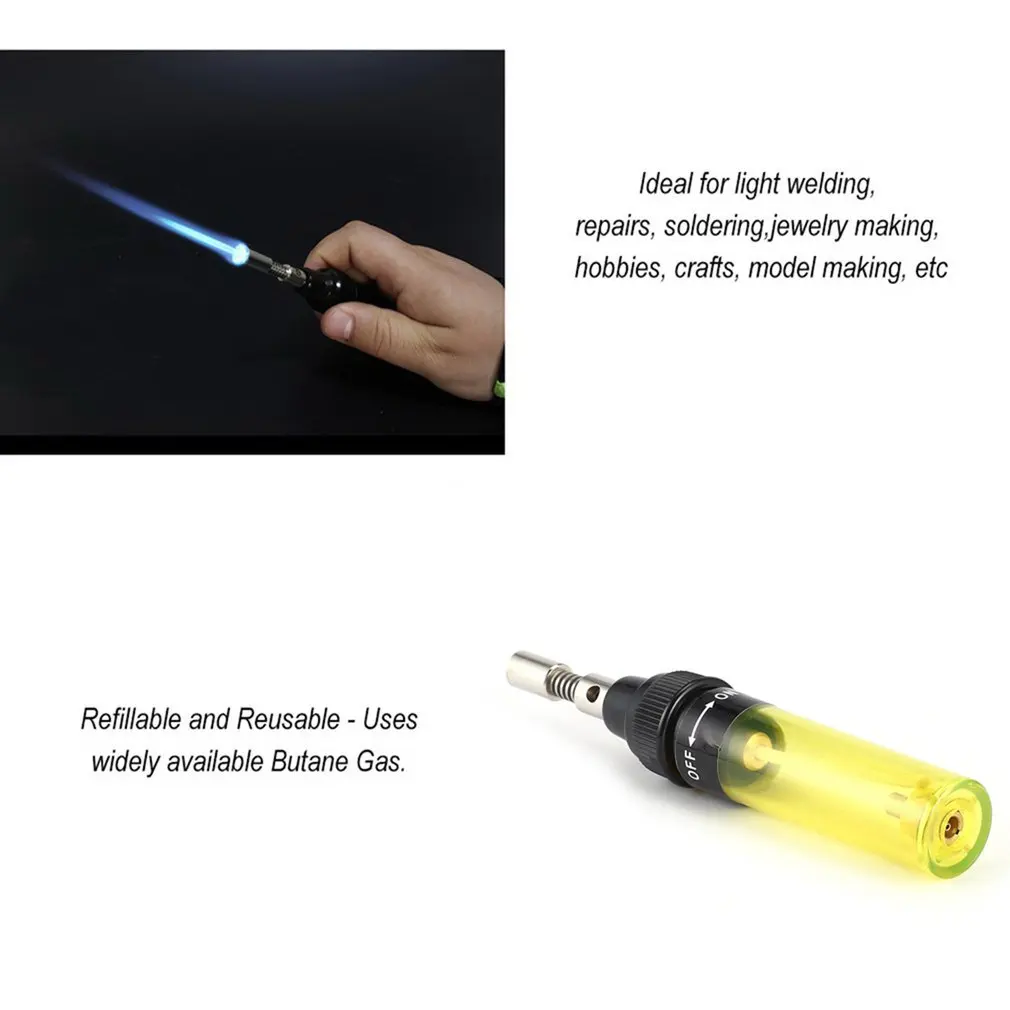 1300 Celsius Butane Gas Welding Irons Welding PenDIY Tool Gas Soldering Iron Gun Blow Torch Cordless Solder Iron Pen
1300 Celsius Butane Gas Welding Irons Welding PenDIY Tool Gas Soldering Iron Gun Blow Torch Cordless Solder Iron Pen