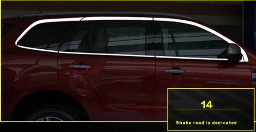 Stainless Silver Top & Bottom Full Window Sill Cover Trim 14pcs for Ford Everest Endeavour 4Dr SUV 2015-2016 car styling
Stainless Silver Top & Bottom Full Window Sill Cover Trim 14pcs for Ford Everest Endeavour 4Dr SUV 2015-2016 car styling