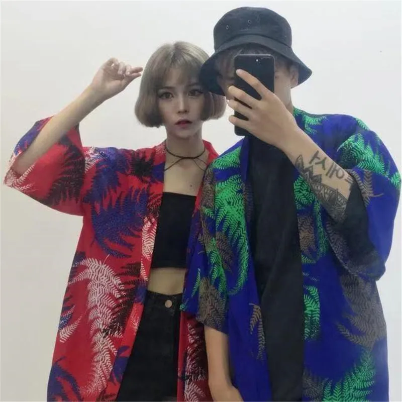 Japa shirts Couple Loose Kimono Blouse Women Clothes Unisex Leaves Print Sun Protection Jacket Harajuku Tide Clothes Top
Japa shirts Couple Loose Kimono Blouse Women Clothes Unisex Leaves Print Sun Protection Jacket Harajuku Tide Clothes Top
