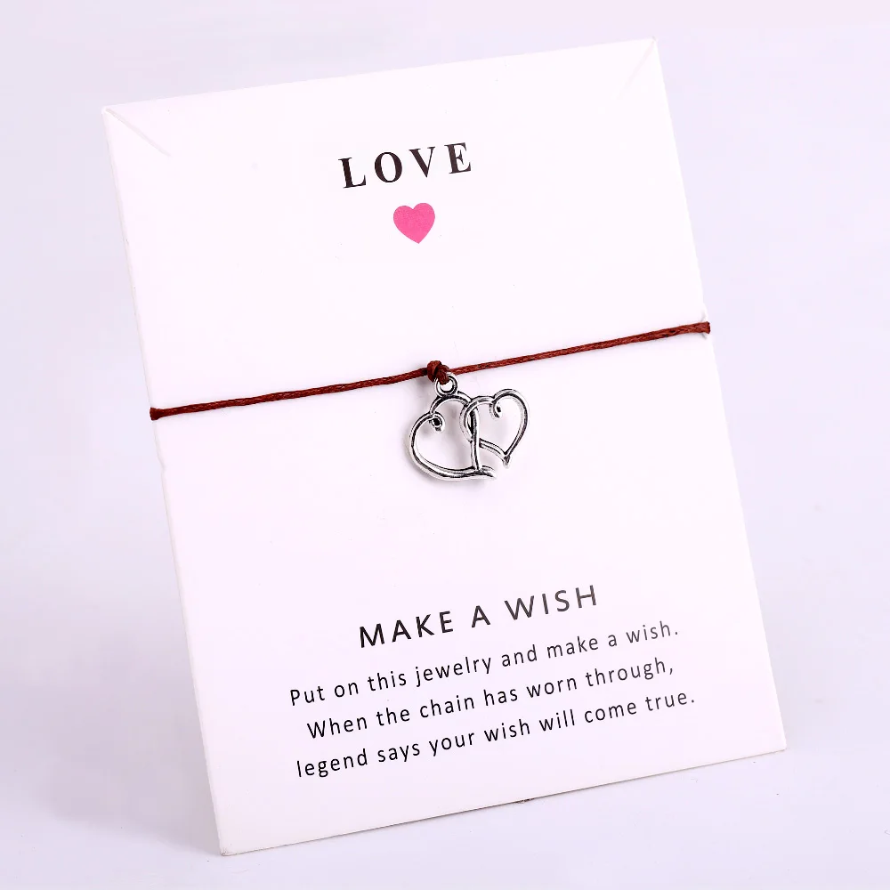 Double Heart Charm Bracelets Rope Chain Jewelry Women Boy Girl Unisex Jewelry Friend Christmas Gift Drop Shipping
Double Heart Charm Bracelets Rope Chain Jewelry Women Boy Girl Unisex Jewelry Friend Christmas Gift Drop Shipping