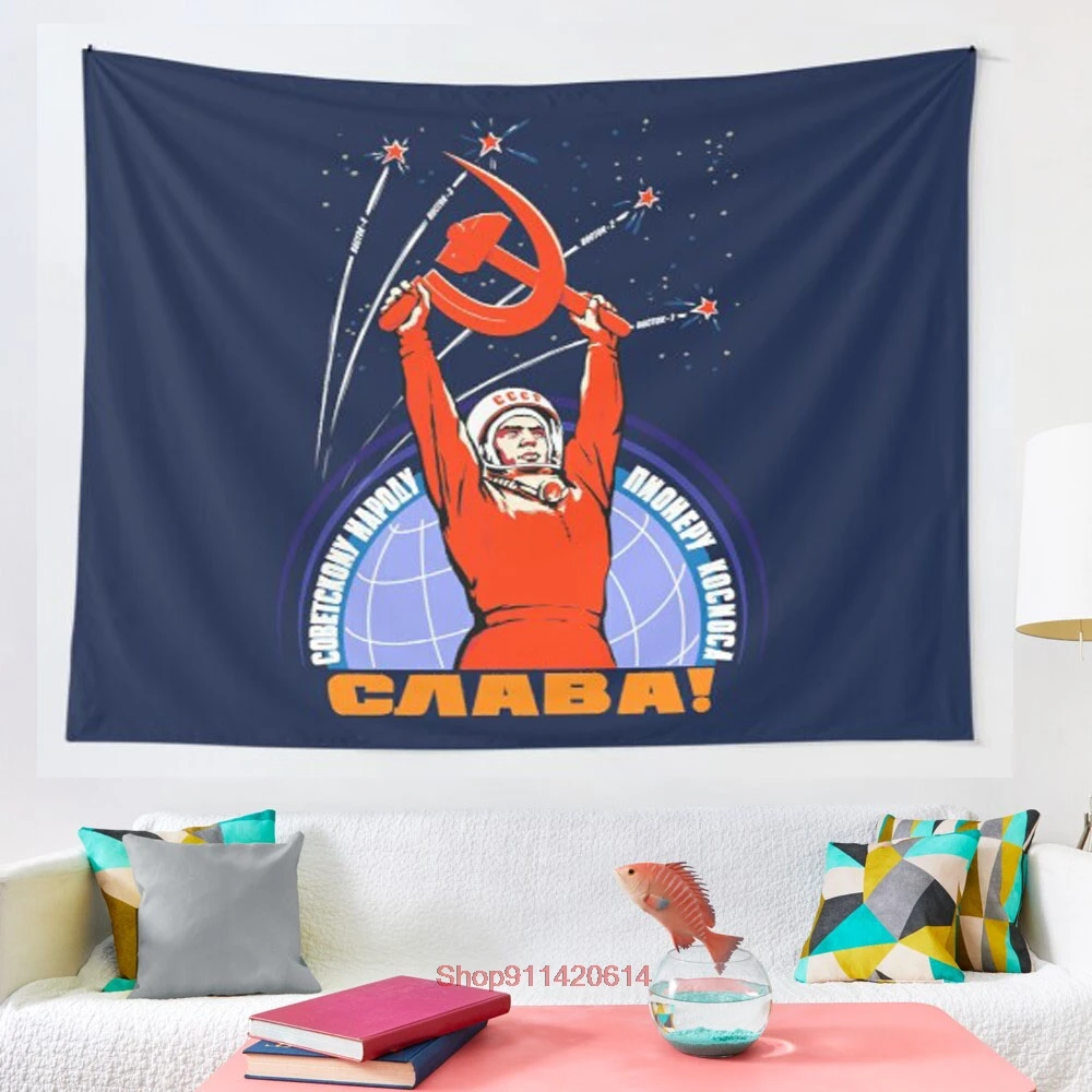 Soviet Propaganda Yuri Gagarin tapestry Art Wall Hanging Tapestries for Living Room Home Dorm Decor
Soviet Propaganda Yuri Gagarin tapestry Art Wall Hanging Tapestries for Living Room Home Dorm Decor