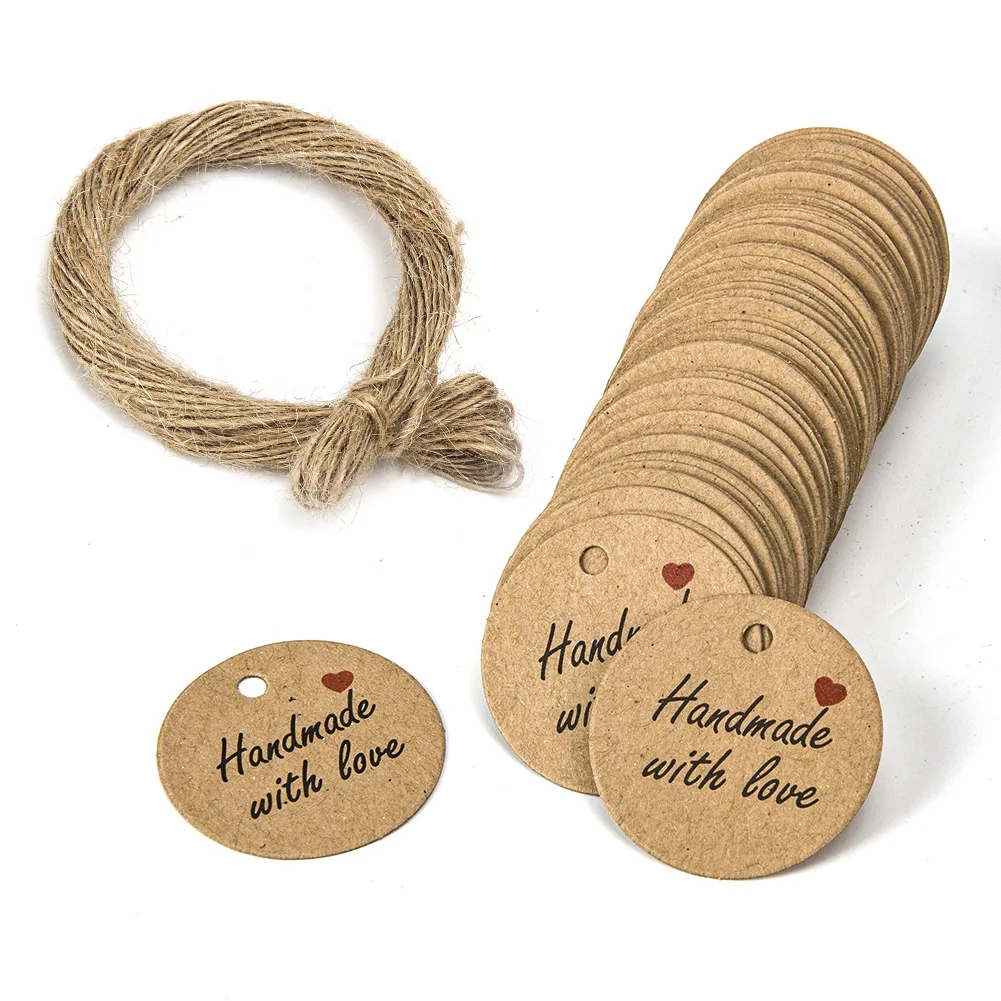 100Pcs 1.2 Inch ,Kraft Paper Handmade With Love Cards Hang Tag Labels For Party Gift Package Wedding Baking Small Busieness
100Pcs 1.2 Inch ,Kraft Paper Handmade With Love Cards Hang Tag Labels For Party Gift Package Wedding Baking Small Busieness