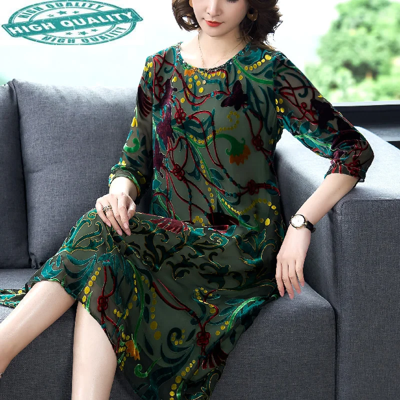 Spring Fashion Vintage Floral Silk Midi Female Plus Size Dresses for Women 4xl Vestidos KJ6825
Spring Fashion Vintage Floral Silk Midi Female Plus Size Dresses for Women 4xl Vestidos KJ6825