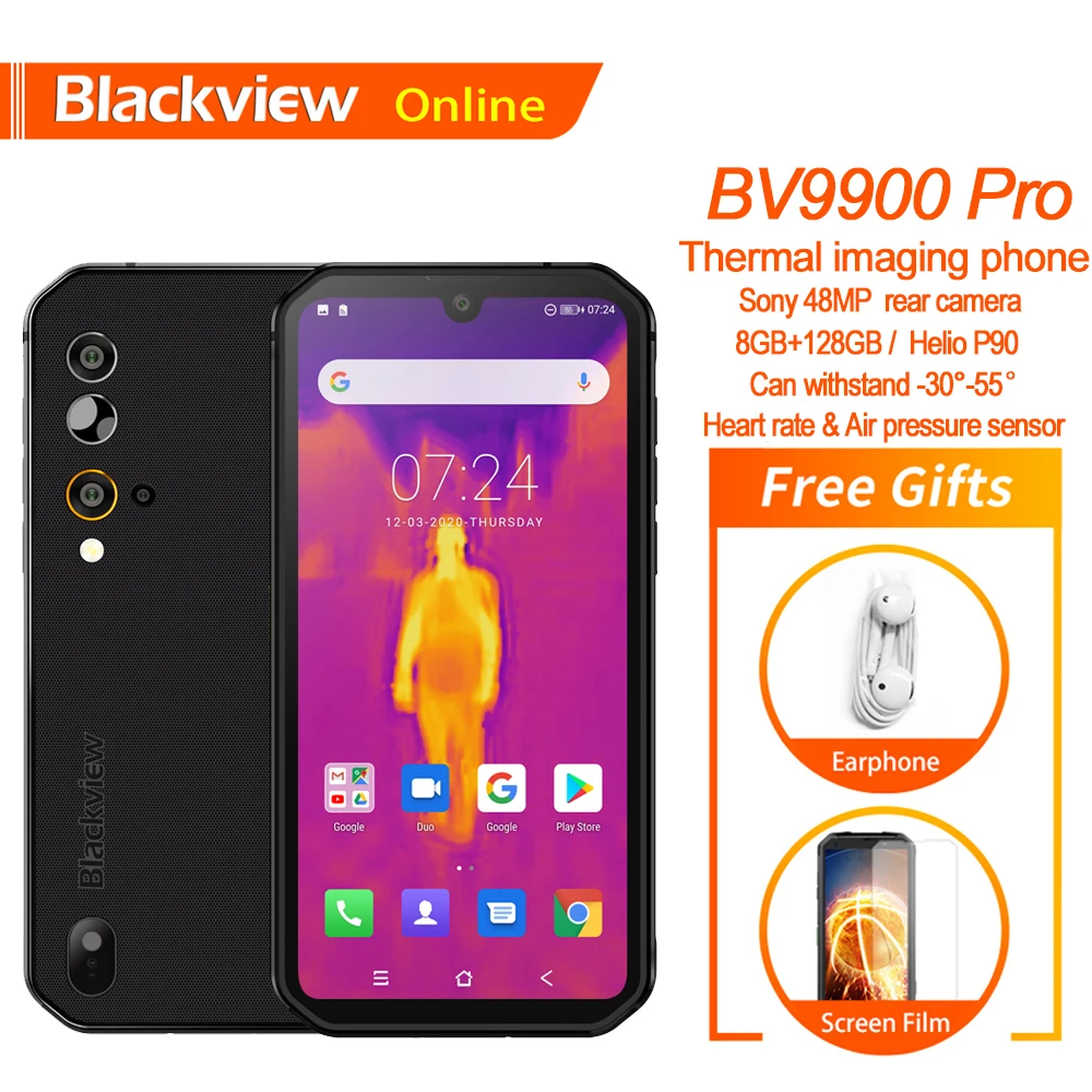 Blackview BV9900 Pro Быстрый Термальность изображений смартфон Helio P90 Android 9 0 8 ГБ + 128 48MP
