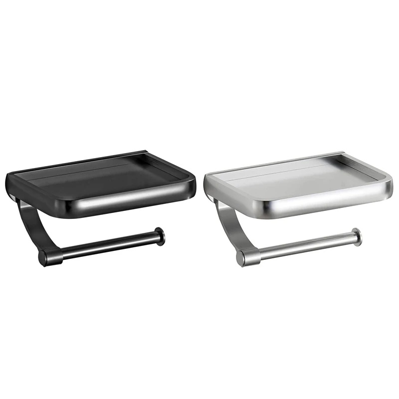 Toilet Paper Holder With Shelf, Anti-Rusttoilet Roll Holder With Phone Shelf Wall Mounted Bathroom Tissue Holder 
Toilet Paper Holder With Shelf, Anti-Rusttoilet Roll Holder With Phone Shelf Wall Mounted Bathroom Tissue Holder