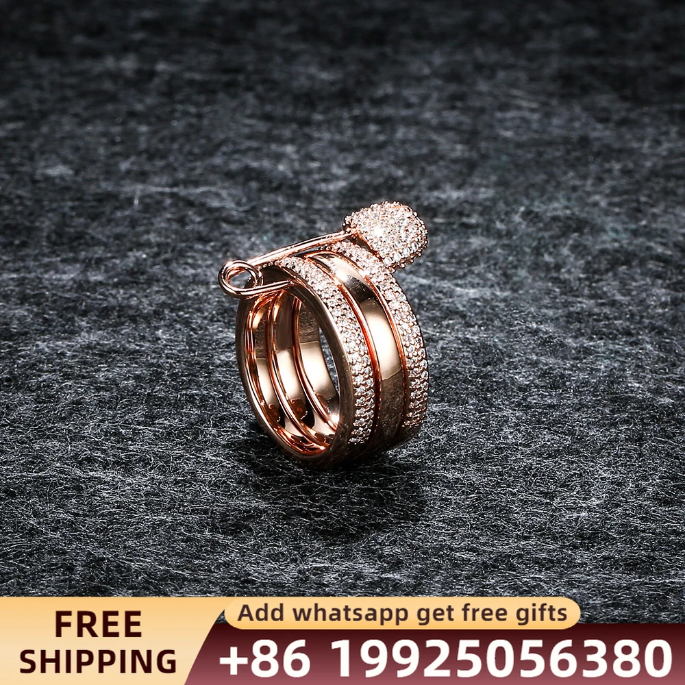 Fashion Monaco Jewelry Pin Rings S925 Sterling Silver Ring 1:1 Elegant Rose Gold Classic Creative Jewelry 
Fashion Monaco Jewelry Pin Rings S925 Sterling Silver Ring 1:1 Elegant Rose Gold Classic Creative Jewelry