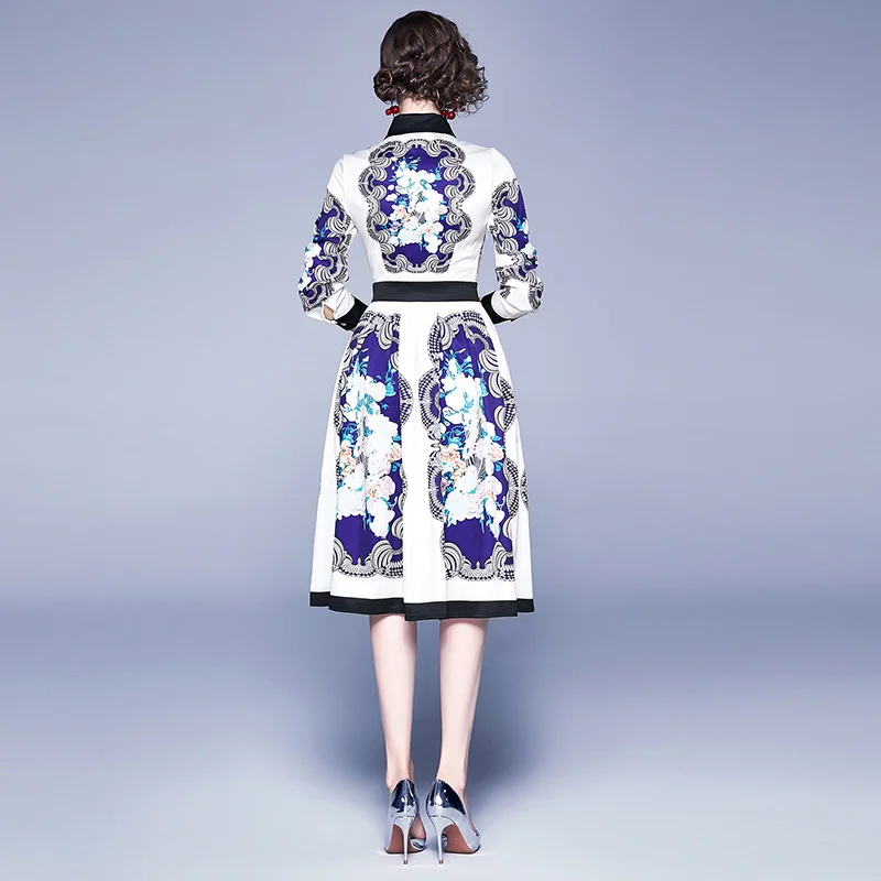 New Elegant Vintage Women Print Slim Tunic Party Dress Office Lady Long Sleeve Midi Dresses Clothing
New Elegant Vintage Women Print Slim Tunic Party Dress Office Lady Long Sleeve Midi Dresses Clothing