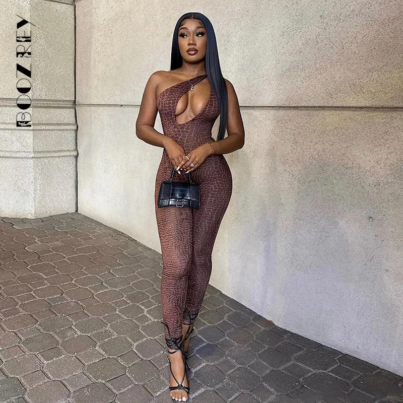 BoozRey Sexy Snake Pattern Hollow Jumpsuits for Women Open Chest Wild Overall Serpentine Bodysuit One Shoulder Sleeveless Romper
BoozRey Sexy Snake Pattern Hollow Jumpsuits for Women Open Chest Wild Overall Serpentine Bodysuit One Shoulder Sleeveless Romper
