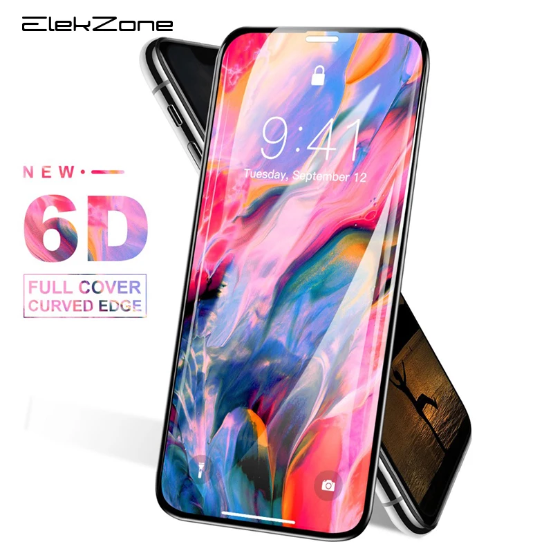 6D полное покрытие закаленное стекло для iPhone 12 Pro MAX Защита экрана 11 стеклянная