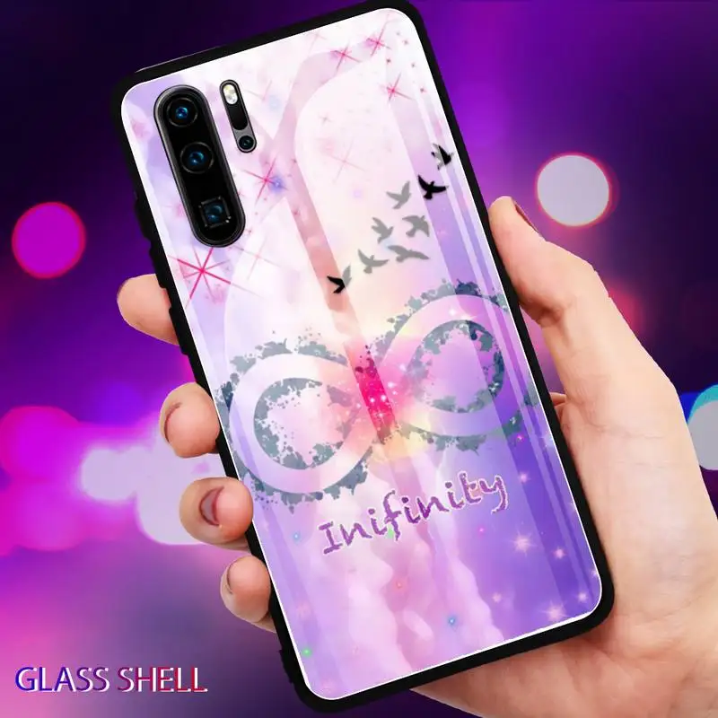 

CC Cute Infinity Wallpaper Phone Case glass For Huawei P30 lite 20 por P9 10 Mate 10 9 Honor 8 X 9 10 NOVA 5 cover
