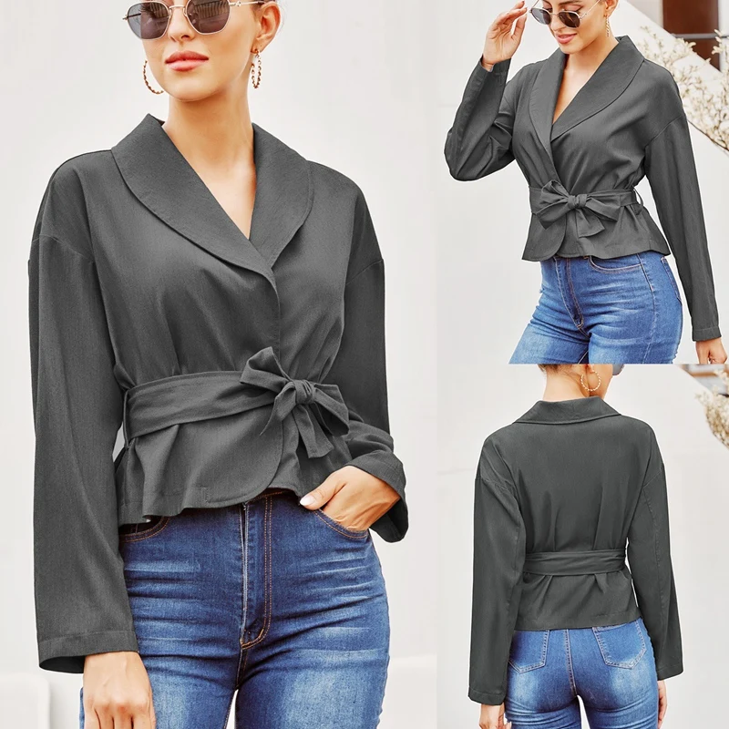 Женская блузка, Женская бандажная рубашка, Кардиган с длинным рукавом, верхняя одежда, Женский Топ
Женская блузка, Женская бандажная рубашка, Кардиган с длинным рукавом, верхняя одежда, Женский Топ