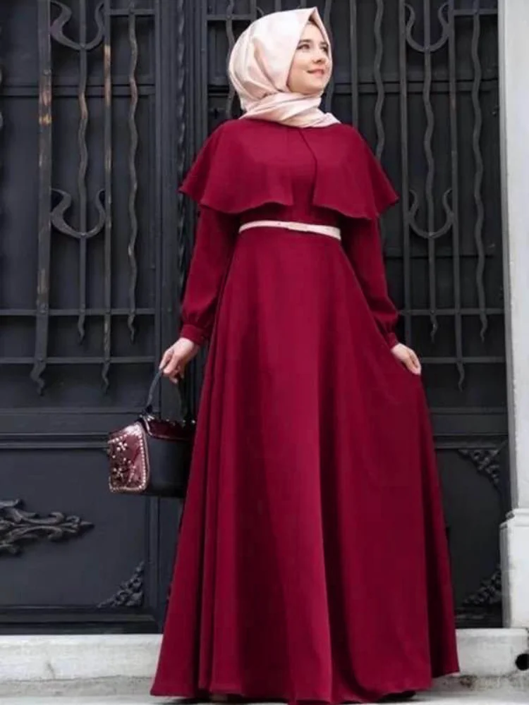 

Мусульманский Hui платье плащ размера плюс Национальный женский халат ремень мусульманское платье для женщин Турецкая одежда мусульманская...