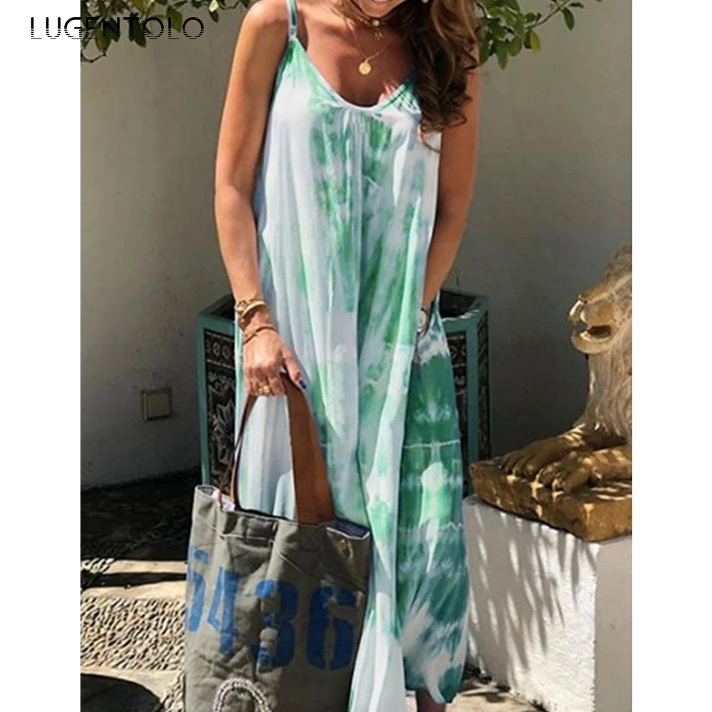 Lugentolo Long Dress Women Loose Summer Causal Fashion Plus Size Tie-dye Sleeveless Spaghetti Strap Womens Dresses
Lugentolo Long Dress Women Loose Summer Causal Fashion Plus Size Tie-dye Sleeveless Spaghetti Strap Womens Dresses