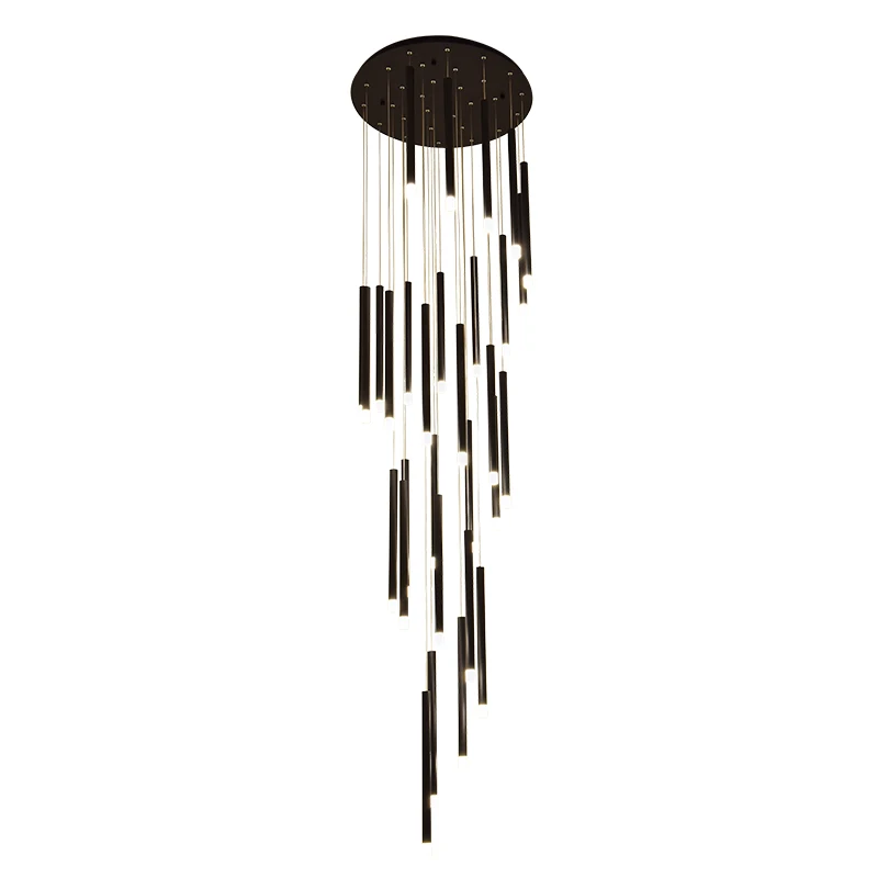 Hot Modern Simple Black LED Spiral Large Chandelier Lighting Iron Tube Staircase Decor Chandeliers Nordic Indoor Hanging Lights
Hot Modern Simple Black LED Spiral Large Chandelier Lighting Iron Tube Staircase Decor Chandeliers Nordic Indoor Hanging Lights