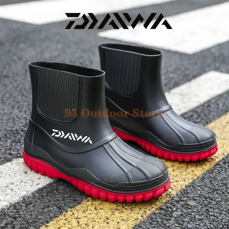 daiwa Rain Shoes Men's Rubber Boots Slip-on Rain Boots Ankle Boot Waterproof Kitchen Working Fishing Boots Non-slip shoe
daiwa Rain Shoes Men's Rubber Boots Slip-on Rain Boots Ankle Boot Waterproof Kitchen Working Fishing Boots Non-slip shoe