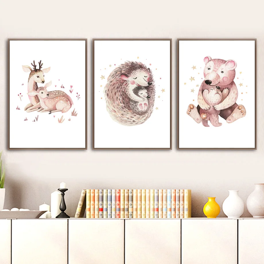Cartoon Mother Baby Bear Deer Hippo Hedgehog Wall Art Canvas Painting Nordic Posters And Prints Wall Pictures Kids Room Decor
Cartoon Mother Baby Bear Deer Hippo Hedgehog Wall Art Canvas Painting Nordic Posters And Prints Wall Pictures Kids Room Decor