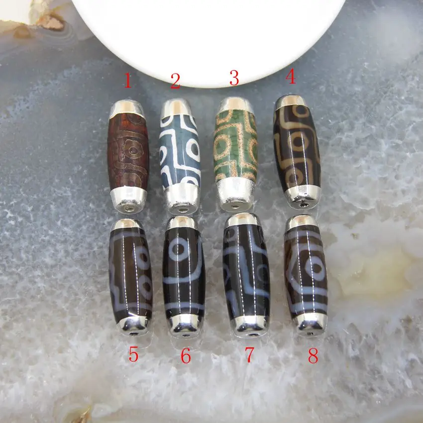 1pcs Tibetan Dzi Bead Connectors Silvery Caps Natural Agates For DIY Jewelry Amulet Vintage Necklace Bracelet Making Accessories
1pcs Tibetan Dzi Bead Connectors Silvery Caps Natural Agates For DIY Jewelry Amulet Vintage Necklace Bracelet Making Accessories