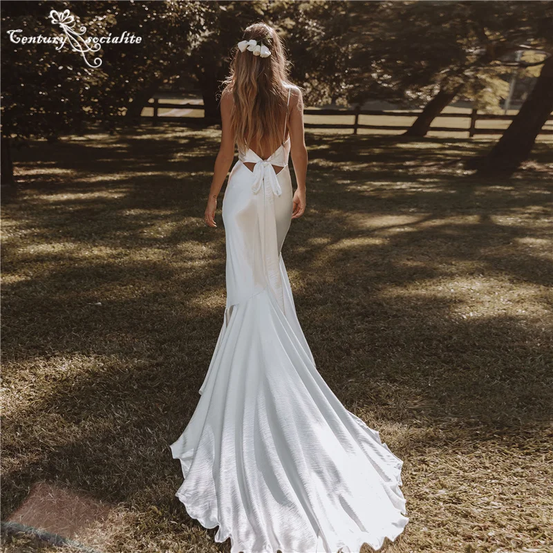 Simple Boho Wedding Dresses for Bride Mermaid 2021 Spaghetti Straps Backless Bohemian Bridal Gowns Vestido De Noiva Cheap
Simple Boho Wedding Dresses for Bride Mermaid 2021 Spaghetti Straps Backless Bohemian Bridal Gowns Vestido De Noiva Cheap
