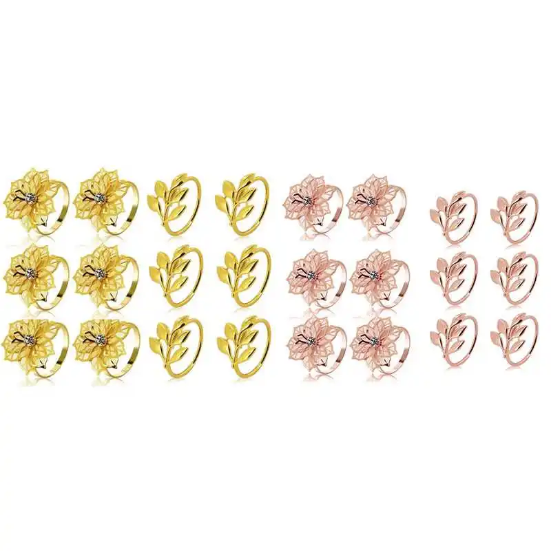 Napkin Rings Flower Hollow Out Set of 12, Leaf Flower Napkin Rings Holders for Wedding Party Dinner Decor
Napkin Rings Flower Hollow Out Set of 12, Leaf Flower Napkin Rings Holders for Wedding Party Dinner Decor